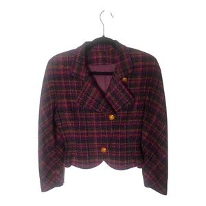 Vintage 80s blazer, multi- colored tweed, women’s size S